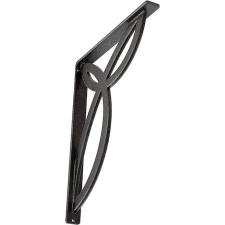 Ekena Millwork Versailles Wrought Iron Bracket, (Single center brace), Antiqued Pewter 1 1/2"W x 12"D x 15"H BKTM01X12X15SVEAPW
